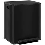 HOMCOM HOMCOM koš za smeti nerjaveče jeklo, plastika 47,7D x 37,5Š x 56V cm črno, (5000241905)