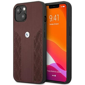 Case BMW BMHCP13MRSPPR iPhone 13 6,1 red hardcase Leather Curve Perforate (BMHCP13MRSPPR)