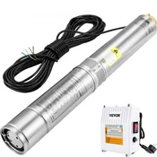 VEVOR Potopna črpalka za globoke vrtine 4SDM8/9 102 cm 20 m kabel nerjaveče jeklo