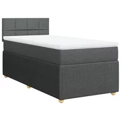 vidaXL vidaXL Box spring postelja z vzmetnico temno siva 80x200 cm blago, (21305555)