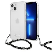 Ovitek Guess Pearl za iPhone 13 mini 5.4 - prozoren/črn biser