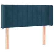 Vidaxl Vzglavje z ušesi temno modro 103x16x78/88 cm žamet