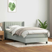 vidaXL vidaXL Box spring postelja z vzmetnico Svetlo siva 80x210 cm žamet, (21792401)