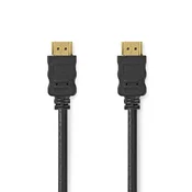 Nedis Hitri kabel HDMI 2.0 z ethernetom/ 4K@60Hz/ pozlačeni konektorji HDMI-HDMI/ črn/ v razsutem stanju/ 1,5 m