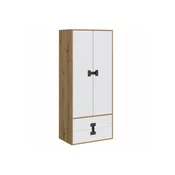 Garderoba Akron N113 Mat bijelo, Craft hrast, 191x80x50cm, Porte guardarobaVrata garderobe: Klasicna vrata