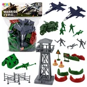 slomart LEAN TOYS Vojni komplet - vojaki, vozila, stolp, dodatki (72 kosov)