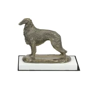 shumee Ruski hrt, hrt, hrt IV - kipec psa, figurica na belem podstavku, pokal za razstavo psov Art-Dog