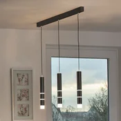 LED-visoka svetilka PURE Vega, trije valji, črna - Dnevna soba/jedilnica - Sodobni - črna, satinirana - Kovina