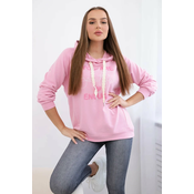 Cotton hoodie in pink