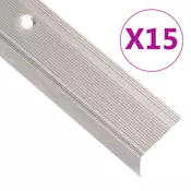 Rubnjaci za stepenice L-oblika 15 kom aluminijski 90 cm bež