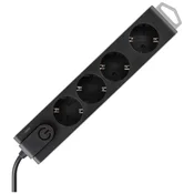 home Produžni kabel sa zaštitom, 4 utičnica, 1.0 mm2, 1.5 met - NVT 4K/BK