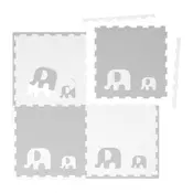 Northix Puzzle podloga sloni - 4 penaste podloge, 8 robov, nestrupena pena, vodoodbojna