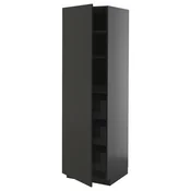 METOD / KNIVSHULT Visoki element s fiokama, Crnosiva/Nickebo boja antracita, mat, 60x60x200 cm