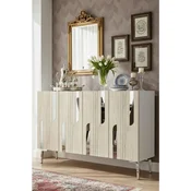 Hanah Home komoda Nota 120, 120 cm, bela / travertin / srebrna