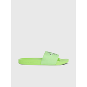 Neon Green Mens Slippers Calvin Klein Slide Monogram