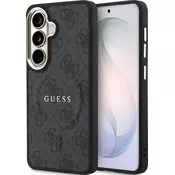 Guess PU usnje 4G zlati okvir magnetni zadnji pokrov za Samsung Galaxy S26+ črni