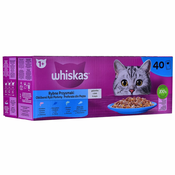 Snack for Cats Whiskas 40 x 85 g Losos Tunjevina Riba Bakalar