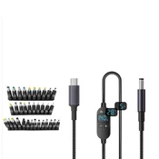 INF Nastavljiv Type-C na DC kabel z zaslonom PD3.1 140W in 34 nastavki, (5000276544)