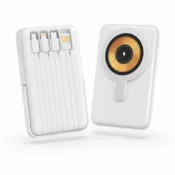 VYZIO Magnetna powerbank 10.000 mAh, brezžično 15W, 20W PD, vgrajeni kabli, stojalo | ULTICHARG