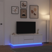 TV ormaric s LED svjetlima bijeli 160,5x41x50 cm