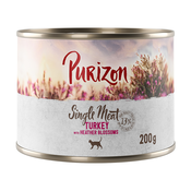 Varčno pakiranje Purizon Single Meat 24 x 200 g - Puran s cvetovi rese