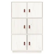 Visoka komoda bijela 67 x 40 x 108,5 cm od masivne borovine