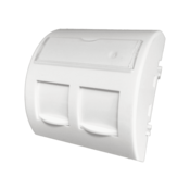 Adapter 45x45 2xRJ45 s protiprašnimi zavihki (konveksno zaobljen) ALANTEC