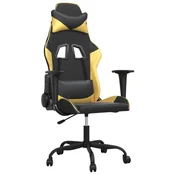 Vidaxl Gaming stol črno in zlato umetno usnje