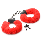 Master Series Cuffed in Fur Furry Handcuffs Red