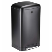 eoshop Dirt Devil pedalna kanta za smeće 30 L, tiho zatvaranje, crna, inox
