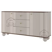 Komoda Vesper 160 2D3SZ - kašmir/oreh, na okroglih nogah, zlate ročaji