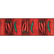 wash+dry KUHINJSKI TEKAČ Hot Chilli 60/180 cm potiskano siva, zelena, rdeča