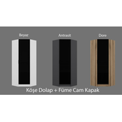 Hanah Home HANAH HOME Kale Glass Dark Grey3 - 210 garderobna omara, (20865333)