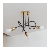 Stropni luster OXFORD 3xE27/15W/230V zlatna/crna