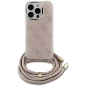 Ovitek Guess GUHCP16SHC4SEP iPhone 16 6,1 roza trdo ohišje Crossbody Cord 4G Print (GUHCP16SHC4SEP)