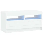 vidaXL LED TV omarica Bela Inženirski les