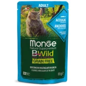 Monge | BWild Adult za odrasle mačke z inčunom in kozicami