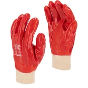 slomart PVC rokavice Lahti Pro, rdeče, velikost 9, 12 parov