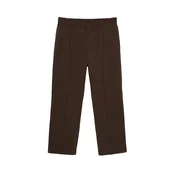 Pull&Bear Hlače z naborki temno rjava