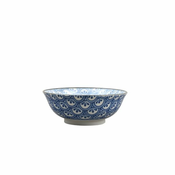 MIJ Velika skleda 3 Cvetni list Crest Indigo Ikat 20 cm 1 l
