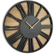 Flexistyle Velika rimska stenska ura črne barve Loft 50 cm