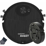 Aku. robotski sesalnik 2 metlice USB črn SWEEPIN ROBOT
