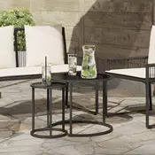 vidaXL Set kavno mizico 2 pcs 55 x 55 x 45 cm jeklo