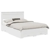 Vidaxl Konstrukcija postelje Bela 140 x 190 cm Konstruiran les