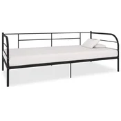 Vidaxl Posteljni okvir za dnevno posteljo črn kovinski 90x200 cm