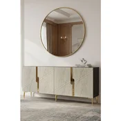 Hanah Home komoda Evva 150, 125 cm, antracit / travertin / zlatna