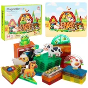 Mega Creative MAGNETNE KOCKE Kmetija, kreativni KONSTRUKCIJSKI SET 54 elementi, ZA OTROKE 3+