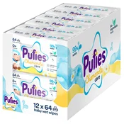 Bebinske vlažne maramice Pufies - Chamomile Care, 99% voda, 12 x 64 komada