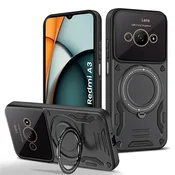 GS Oklepni ovitek za Xiaomi Redmi A3, magnetni obroč, črn