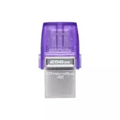 USB C & USB DISK Kingston 256GB DT microDuo3G3, 3.2 Gen1, OTG, s pokrovčkom